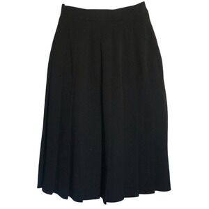 Vintage Jones New York Black Inverted Pleat knee length‎ skirt size 6